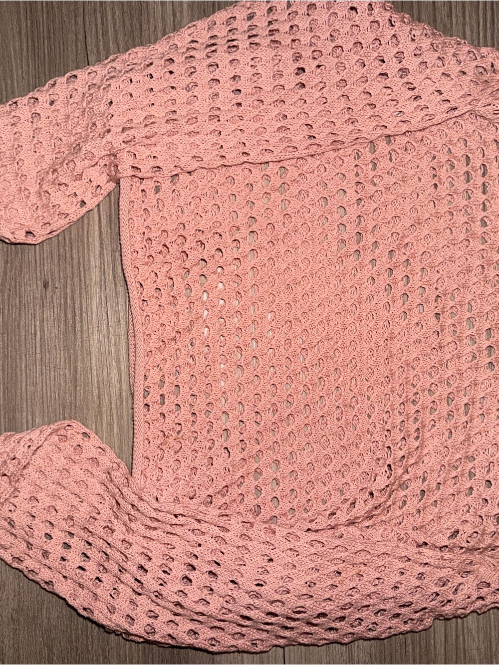 Urban Behavior Open-Weave Off-Shoulder Sweater in Blush